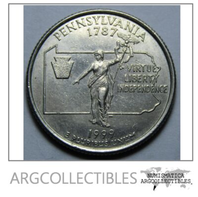 USA Moneda 1/4 Dolar 1999 D Niquel Pennsylvania AU