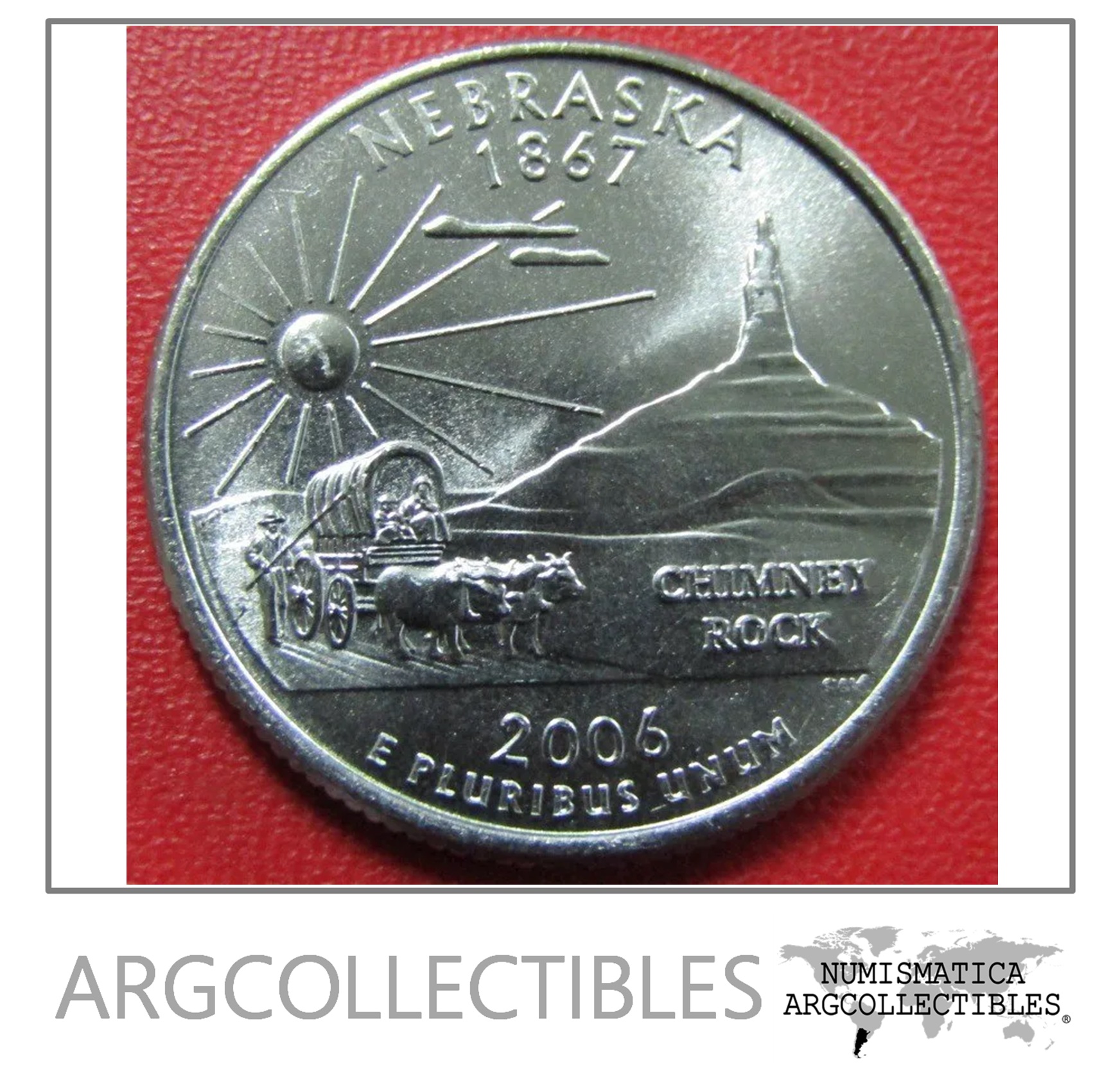 USA Moneda 1/4 Dolar 2006 D Niquel Nebraska UNC