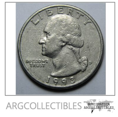 USA Moneda 1/4 Dolar 1993 D Niquel Washington KM-164