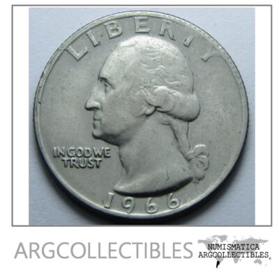 USA Moneda 1/4 Dolar 1966 Niquel Washington KM-164