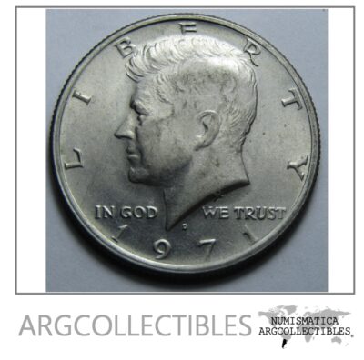 USA Moneda 1/2 Dolar 1971 D Niquel Kennedy KM-202b AU