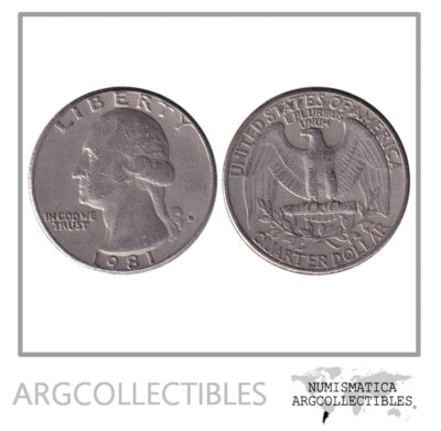 USA Moneda 1/4 Dolar 1981 D Niquel Washington KM-164