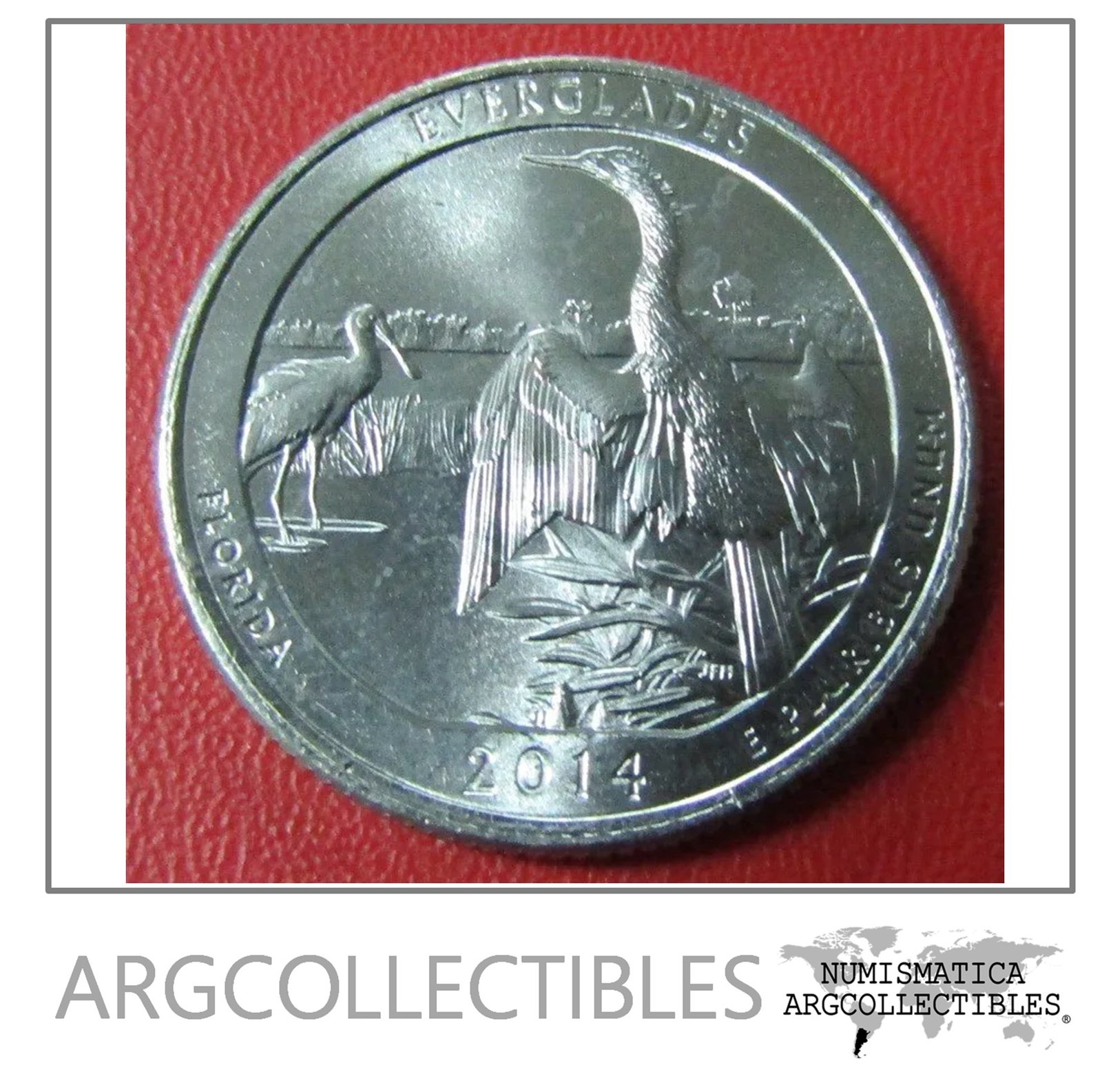 USA Moneda 1/4 Dolar 2014 P Niquel Florida UNC