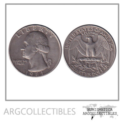 USA Moneda 1/4 Dolar 1981 P Niquel Washington KM-164