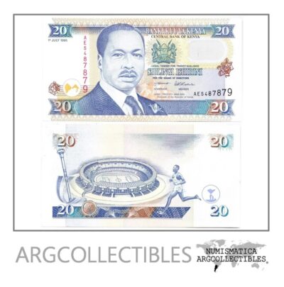 Kenia Billete 20 Shillings Año 1995 P-32 Condicion Unc