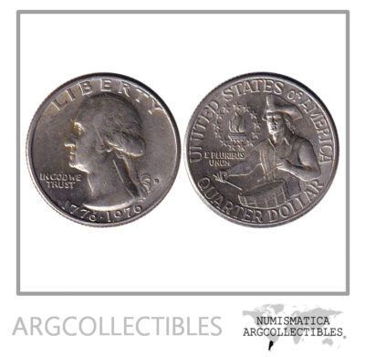 USA Moneda 1/4 Dolar 1976 D Niquel Washington KM-164
