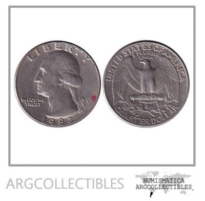 USA Moneda 1/4 Dolar 1982 D Niquel Washington KM-164