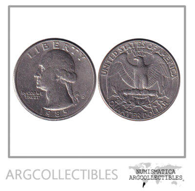 USA Moneda 1/4 Dolar 1985 D Niquel Washington KM-164