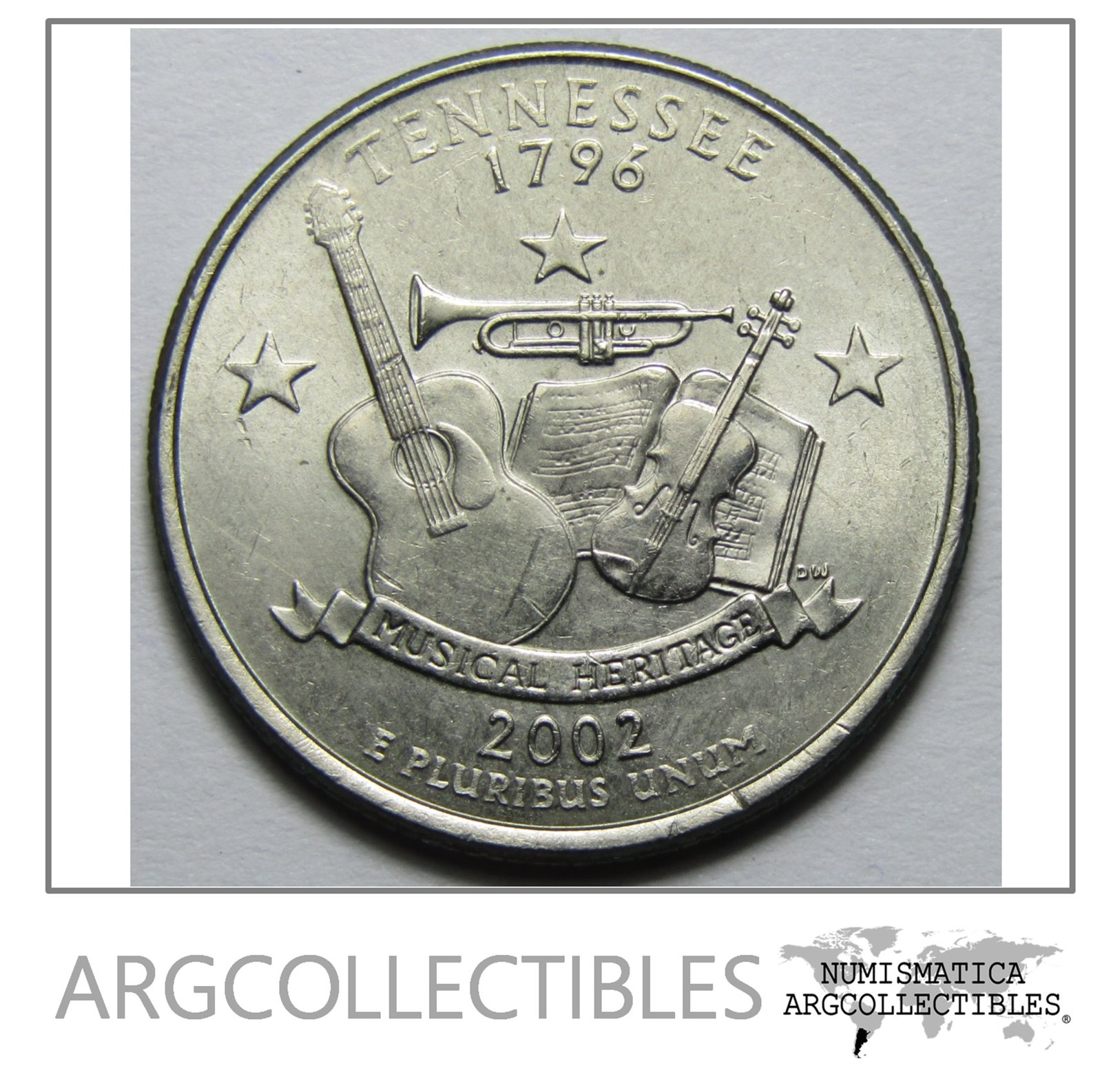 USA Moneda 1/4 Dolar 2002 D Niquel Tennessee UNC