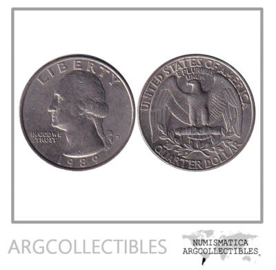 USA Moneda 1/4 Dolar 1989 D Niquel Washington KM-164