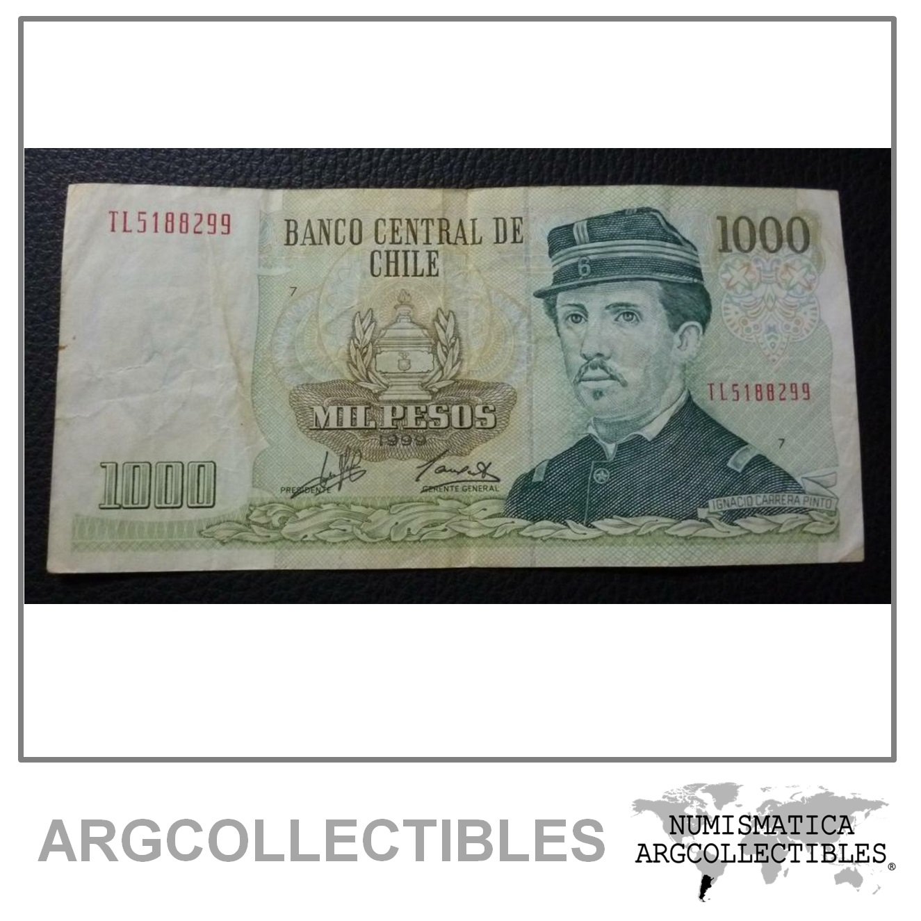 CHILE Billete 1000 Pesos, Pick 154f VF- 1999 - Series TL7