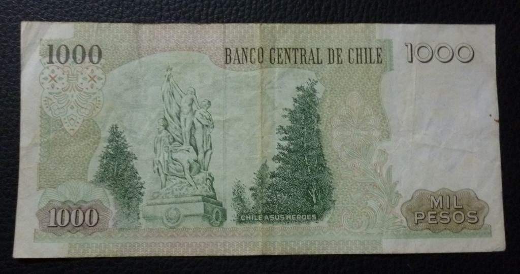 CHILE Billete 1000 Pesos, Pick 154f VF- 1999 - Series TL7 - Imagen 2
