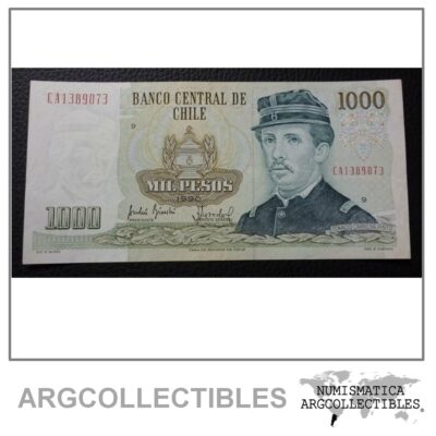 CHILE Billete 1000 Pesos, Pick 154c XF 1990 - Series CA9
