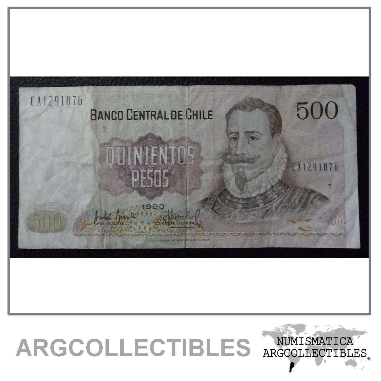 CHILE Billete 500 Pesos, Pick 153 VF+ 1990 (Series 7)