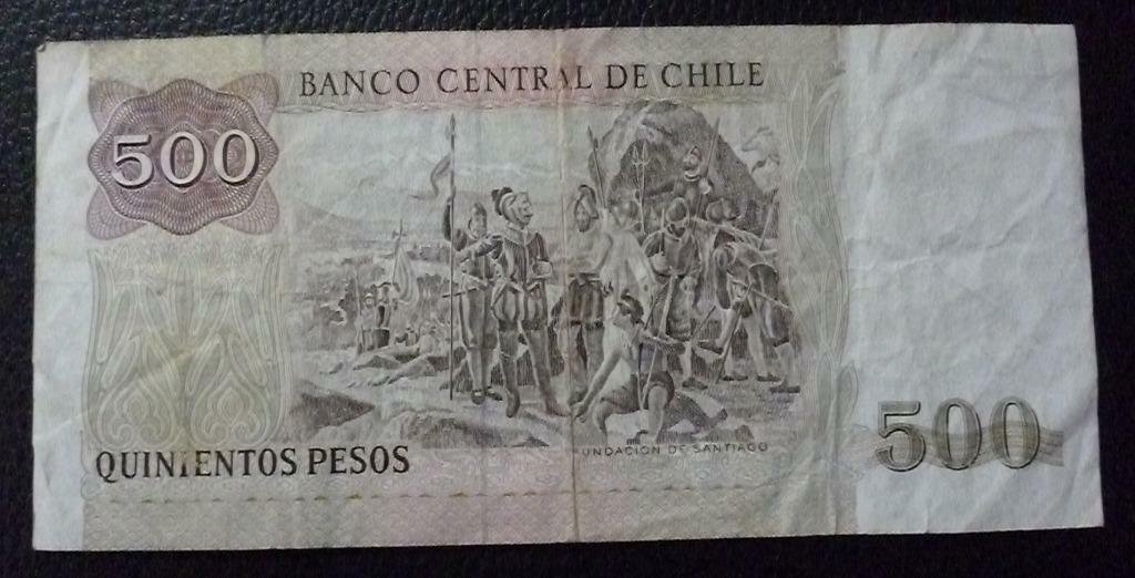 CHILE Billete 500 Pesos, Pick 153 VF+ 1990 (Series 7) - Imagen 2