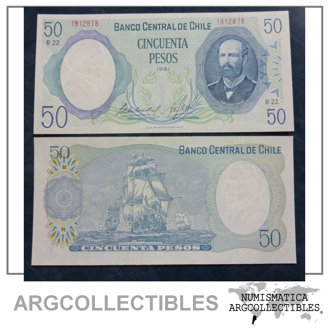 CHILE Billete 50 Pesos, Pick 151b UNC 1981 (B22)