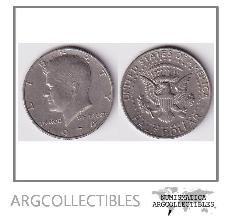 USA Moneda 1/2 Dolar 1974 Niquel Kennedy KM-202b AU