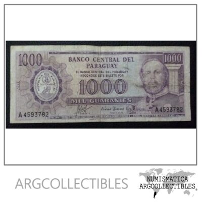 Paraguay Billete 1000 Guaranies, Pick 201a VF 1952