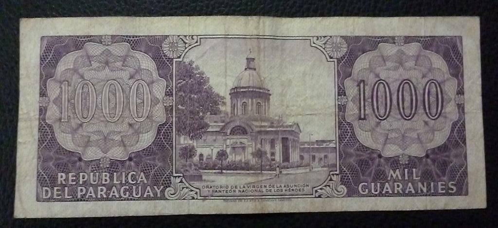 Paraguay Billete 1000 Guaranies, Pick 201a VF 1952 - Imagen 2
