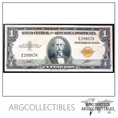 Republica Dominicana Billete 1 Peso Oro, P.60 XF 1947