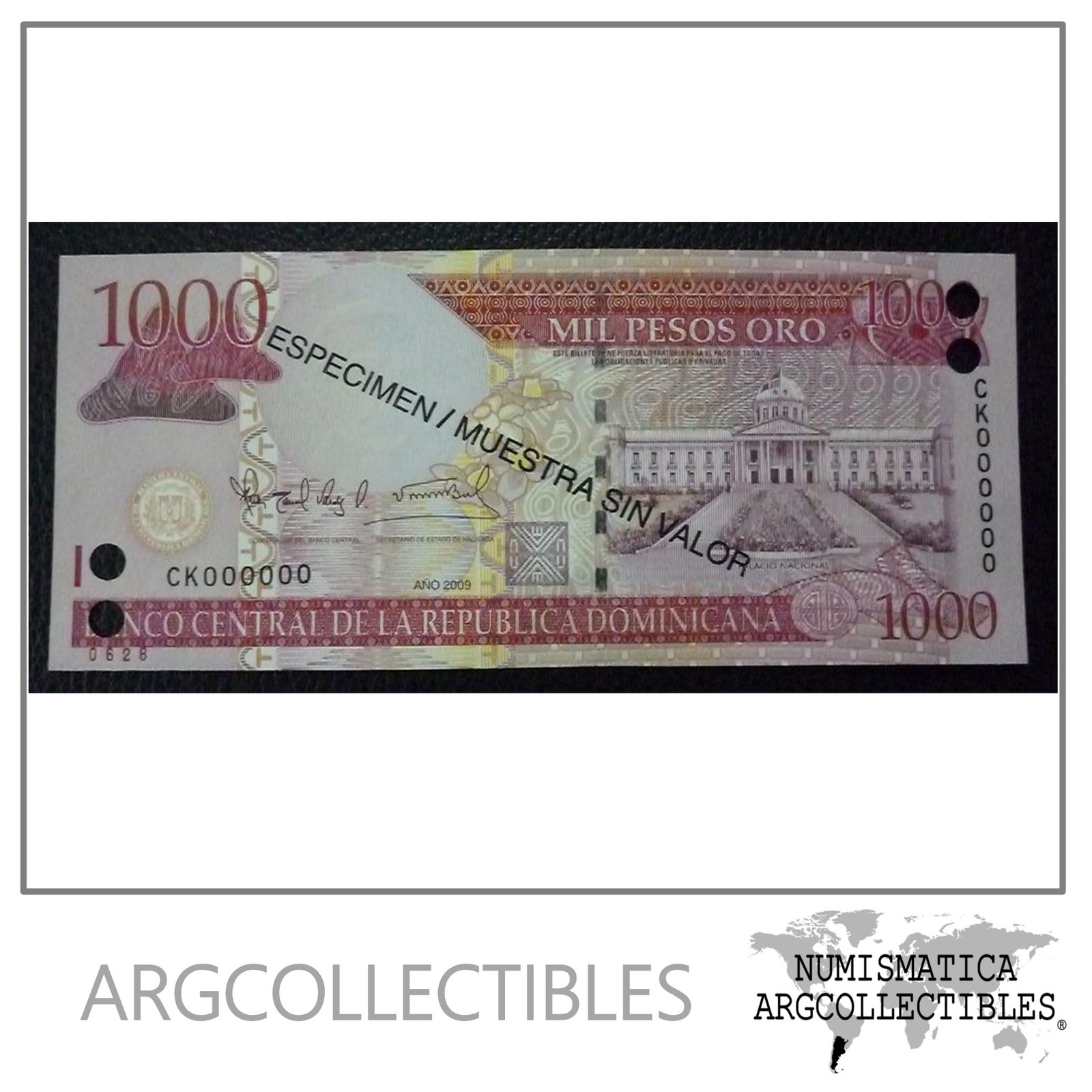Republica Dominicana Billete 1000 Pesos, Pick Nuevo 2009 UNC (Especimen)