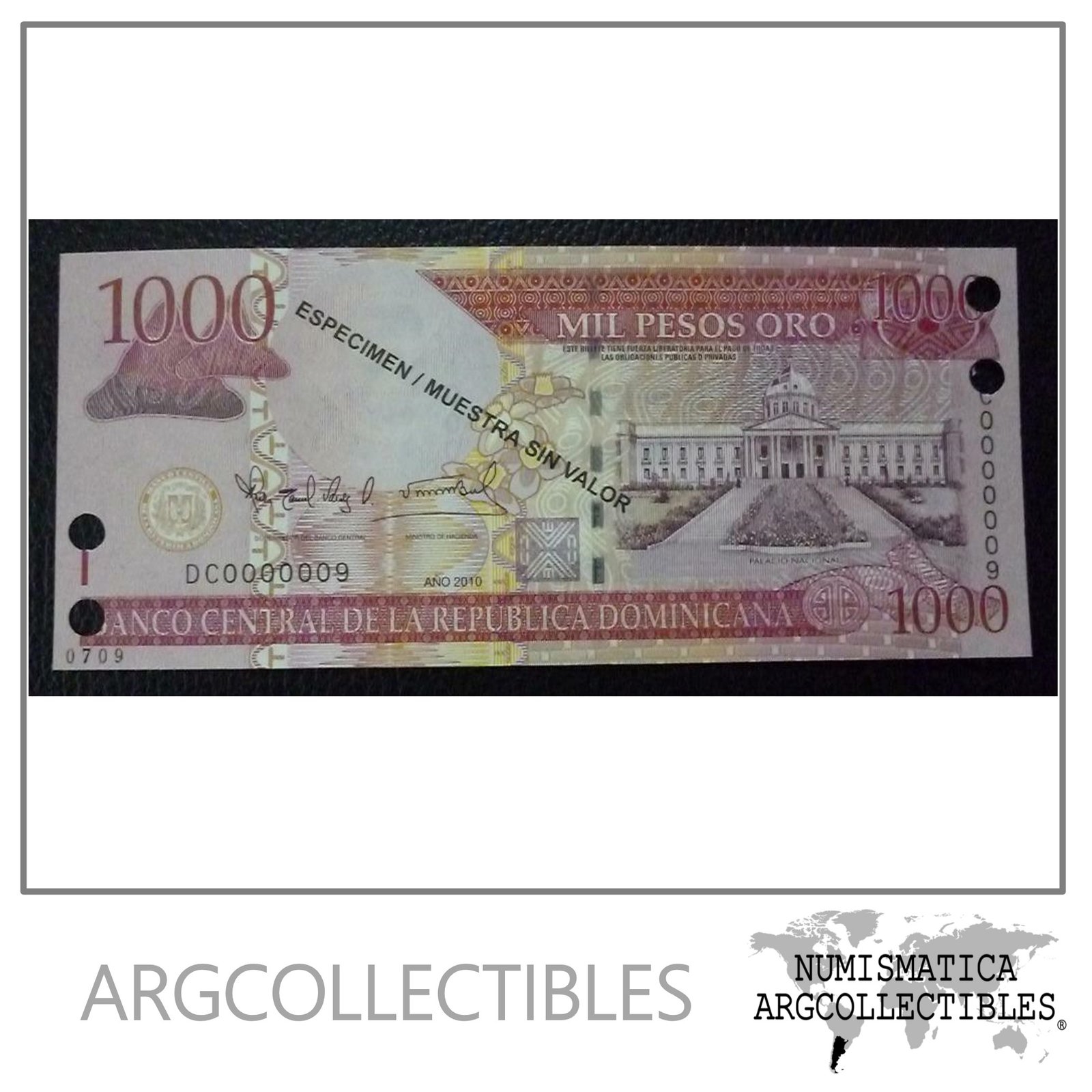 Republica Dominicana Billete 1000 Pesos, Pick Nuevo UNC 2010 (Especimen)