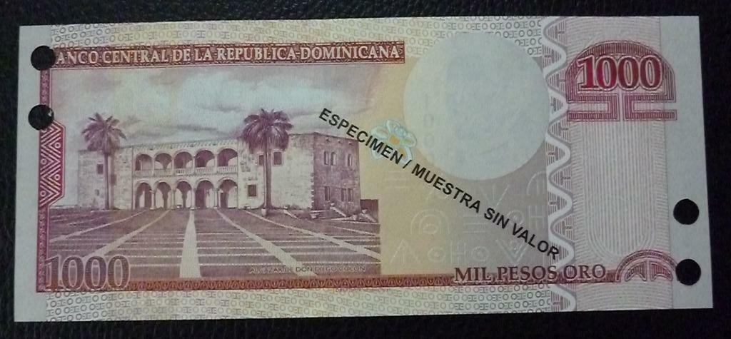 Republica Dominicana Billete 1000 Pesos, Pick Nuevo UNC 2010 (Especimen) - Imagen 2