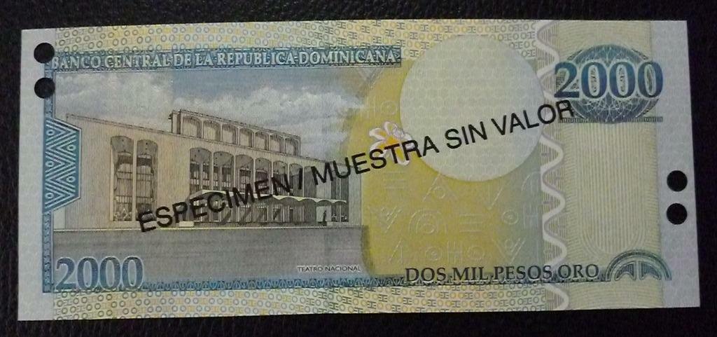 Republica Dominicana Billete 2000 Pesos, Pick 174s UNC 2002 - Especimen - Imagen 2