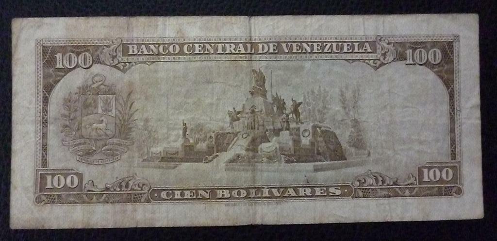 VENEZUELA Billete 100 Bolivares, Pick 48h VF- 1971 - Imagen 2