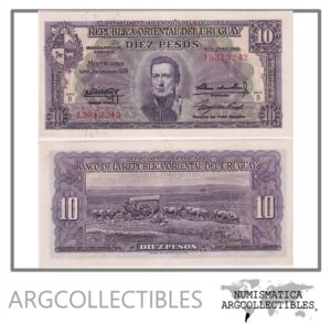 Uruguay Billete 10 Pesos 1939 P-37b/CR-10.V.15 AU (Serie B)