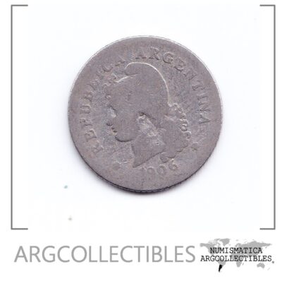 Argentina Moneda Nacional 5 Centavos 1906 Niquel F