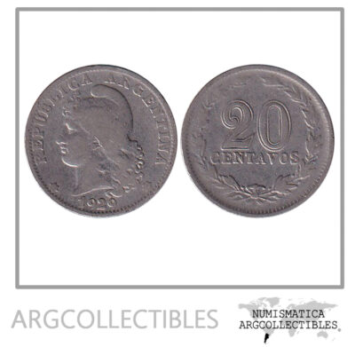 Argentina Moneda Nacional 20 Centavos 1929 Niquel Vf