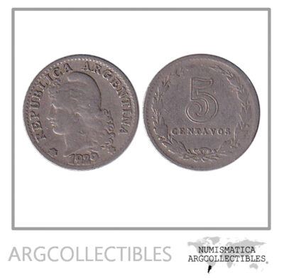 Argentina Moneda Nacional 5 Centavos 1929 Niquel Vf