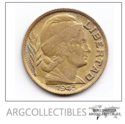 Argentina Moneda Nacional 20 Centavos 1943 Bronce Vf