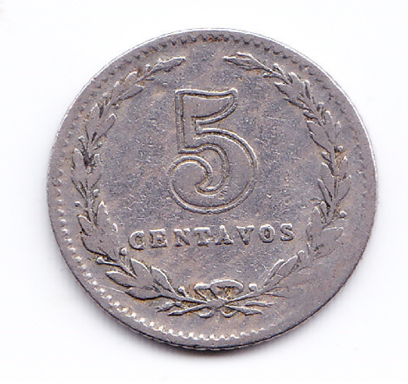 Argentina Moneda Nacional 5 Centavos 1917 Niquel F+ - Imagen 2