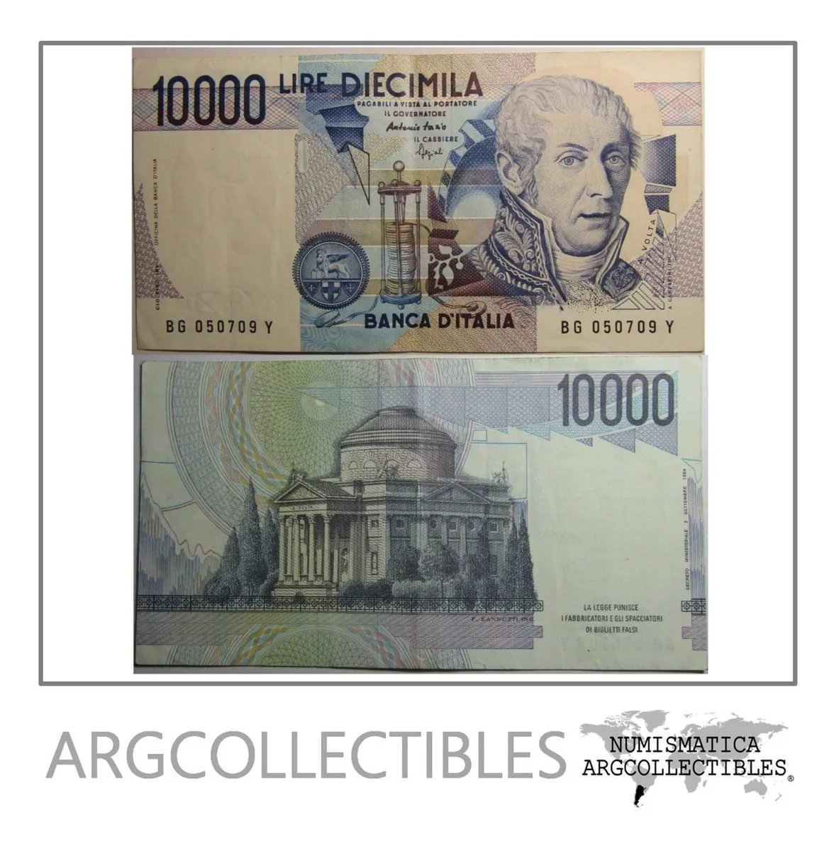Italia Billete 10.000 Liras Año 1984 P-112c Condicion Xf