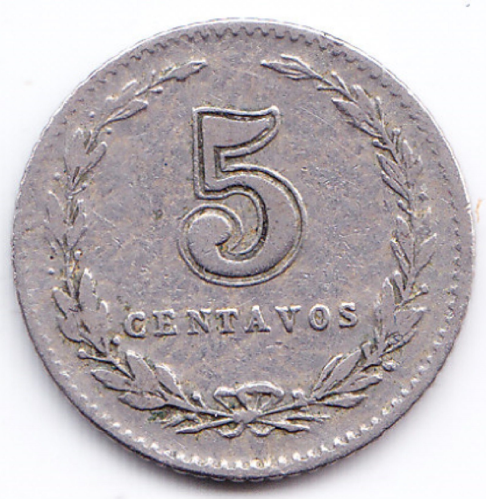 Argentina Moneda Nacional 5 Centavos 1905 Niquel Vf - Imagen 2
