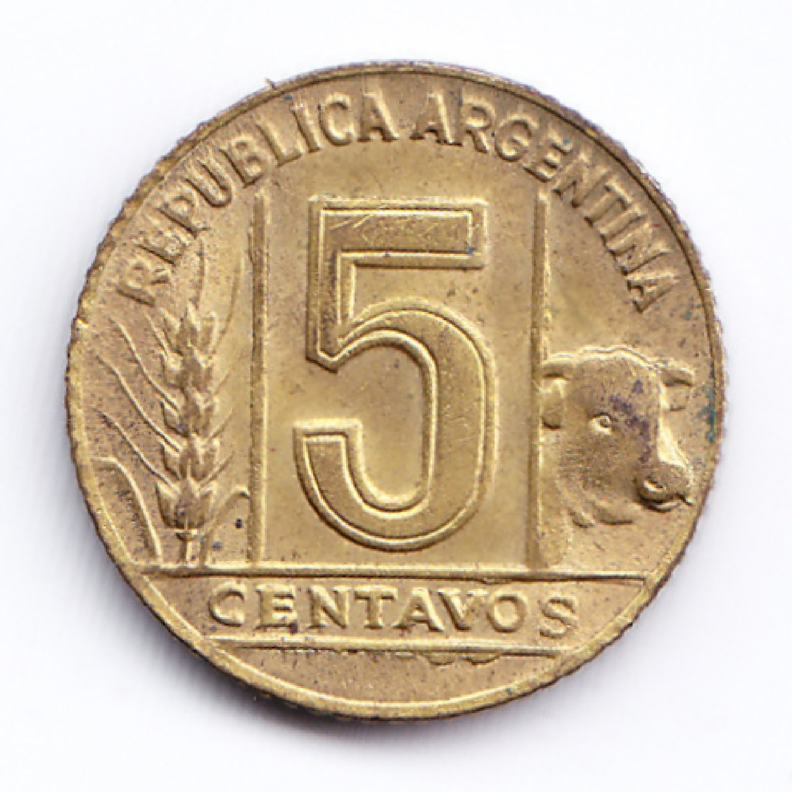 Argentina Moneda Nacional 5 Centavos 1946 Bronce Au - Imagen 2