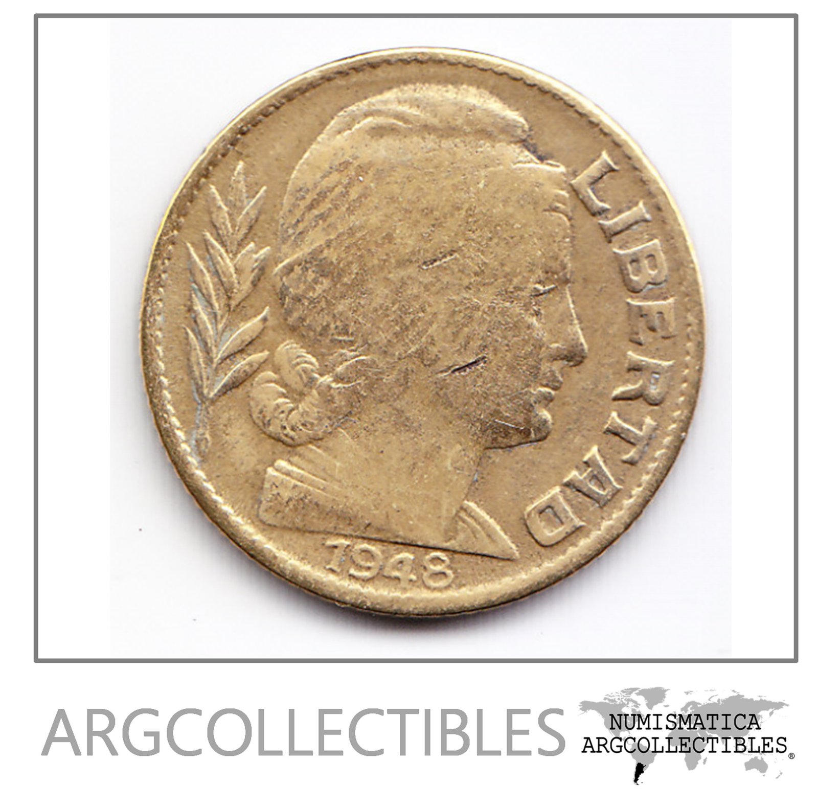 Argentina Moneda Nacional 20 Centavos 1948 Bronce Vf