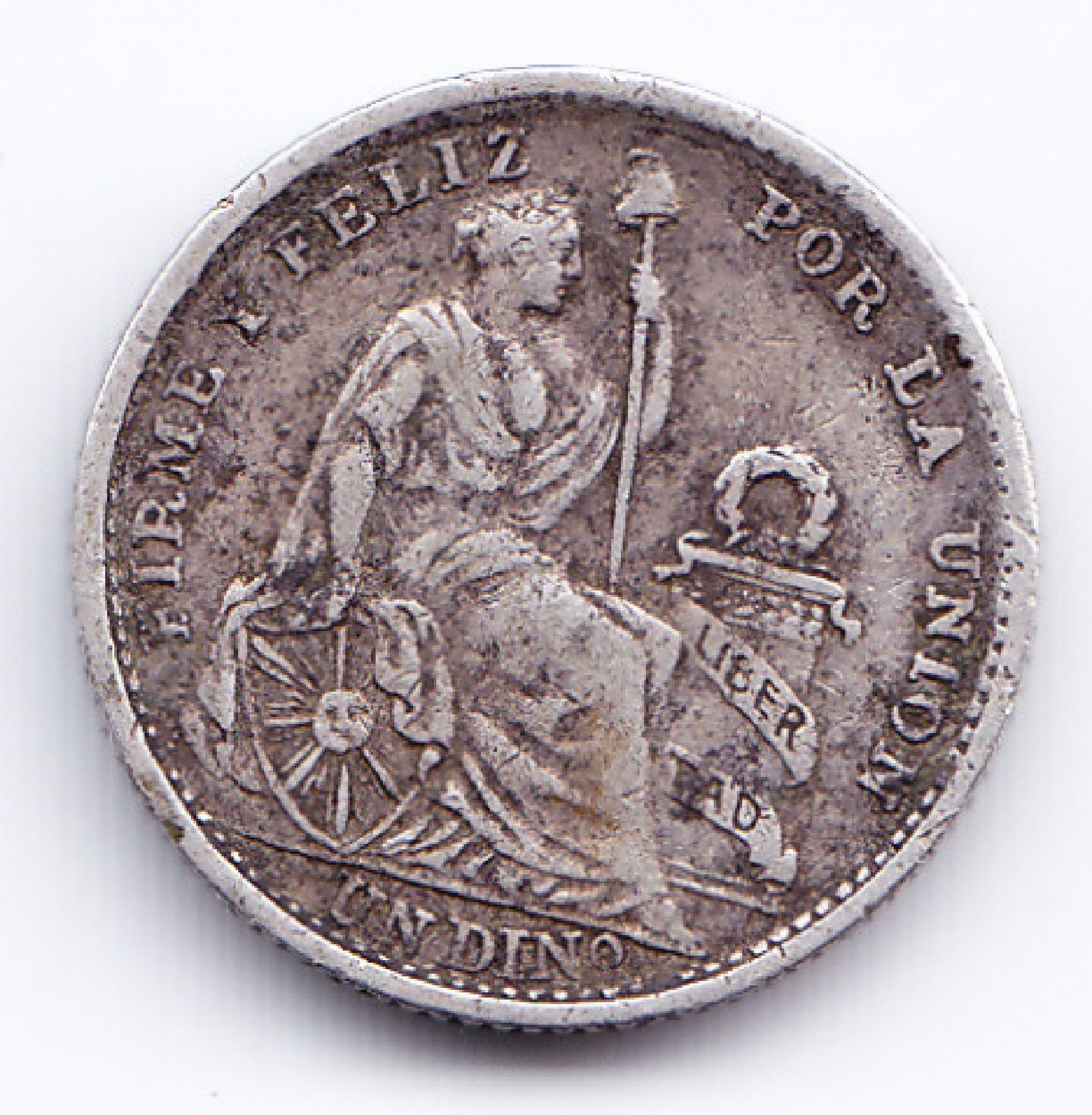 Peru Moneda 1 Dinero Plata 1916 F.g Km-204.2 Condicion Vf+ - Imagen 2