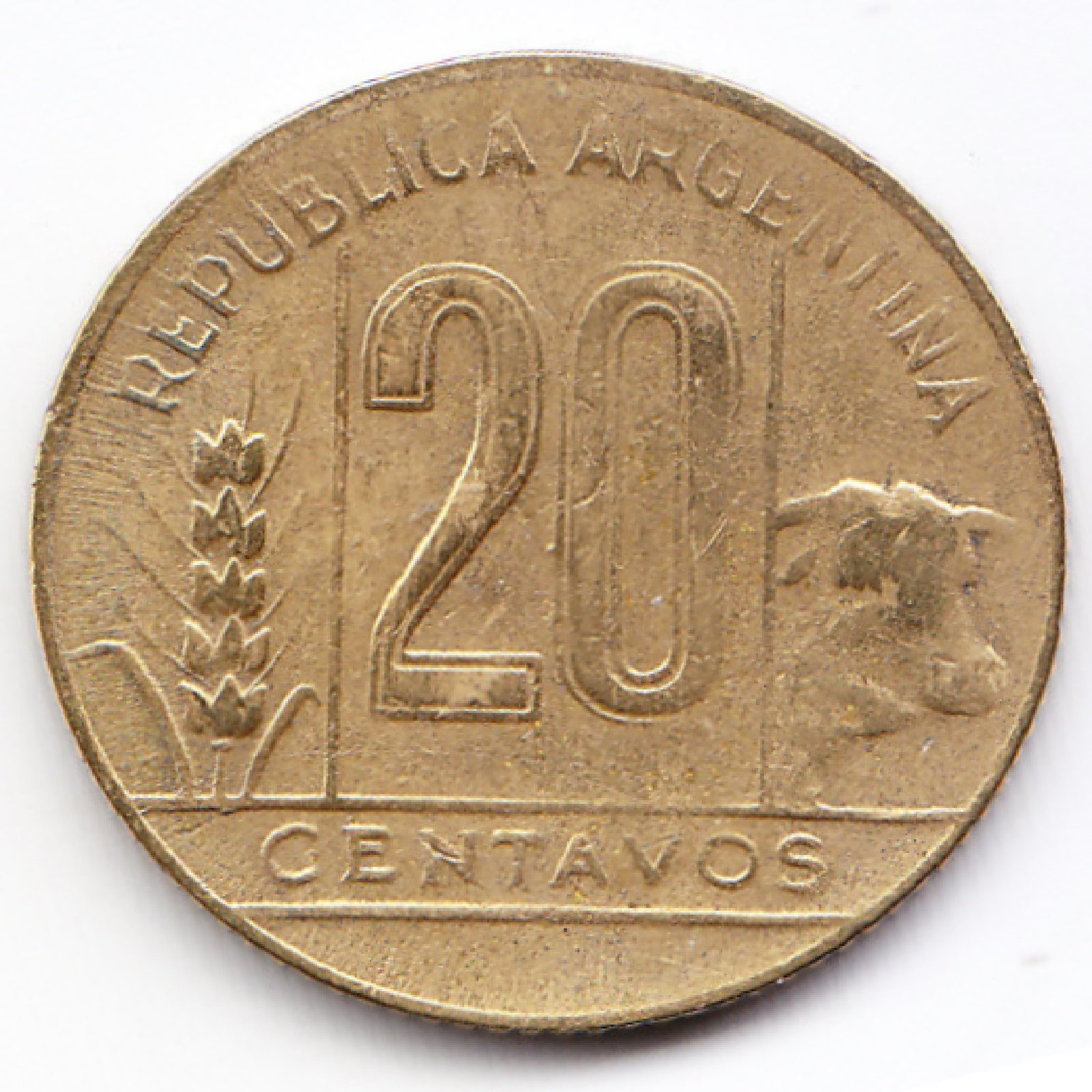 Argentina Moneda Nacional 20 Centavos 1948 Bronce Vf - Imagen 2