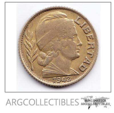 Argentina Moneda Nacional 20 Centavos 1942 Bronce Vf