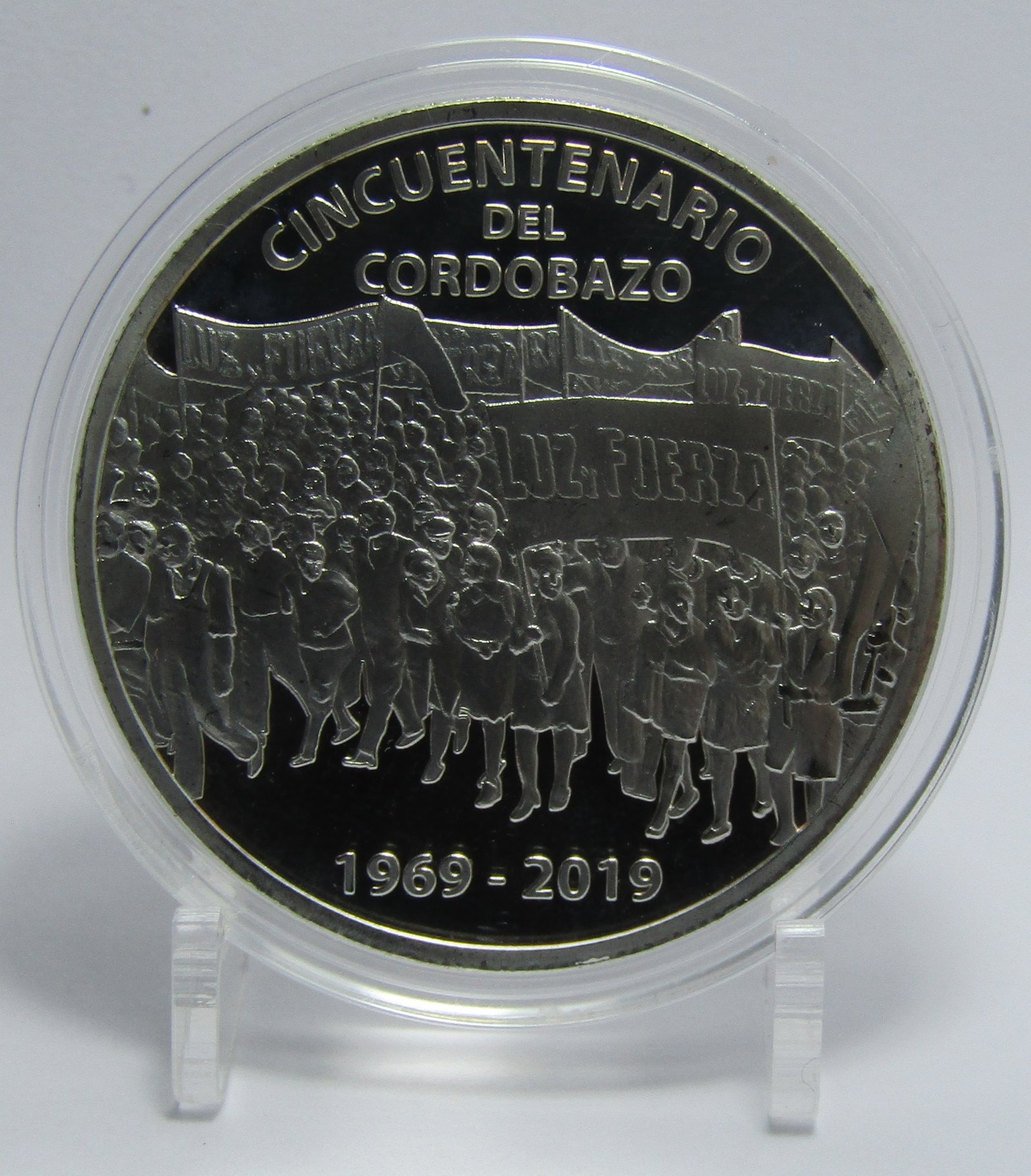 Argentina Medalla Moneda Bronce 2019 Agustin Tosco 50 Aniversario del Cordobazo Proof - Imagen 2