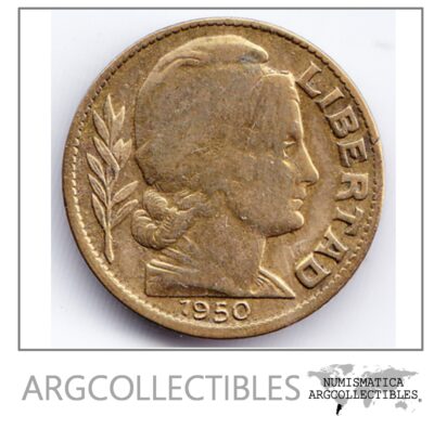 Argentina Moneda Nacional 10 Centavos 1950 Bronce Vf