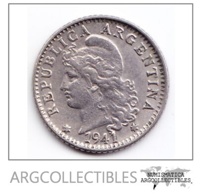 Argentina Moneda Nacional 5 Centavos 1941 Niquel Xf