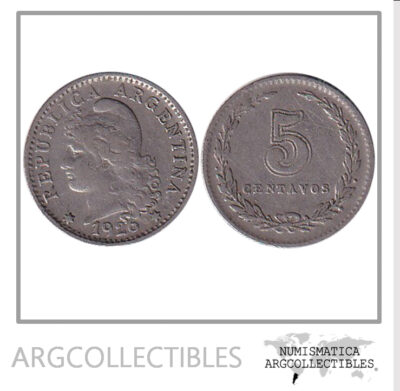 Argentina Moneda Nacional 5 Centavos 1926 Niquel Vf