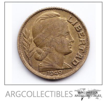 Argentina Moneda Nacional 10 Centavos 1949 Bronce Vf