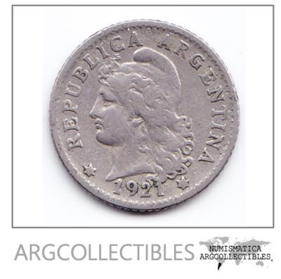 Argentina Moneda Nacional 5 Centavos 1921 Niquel Vf+