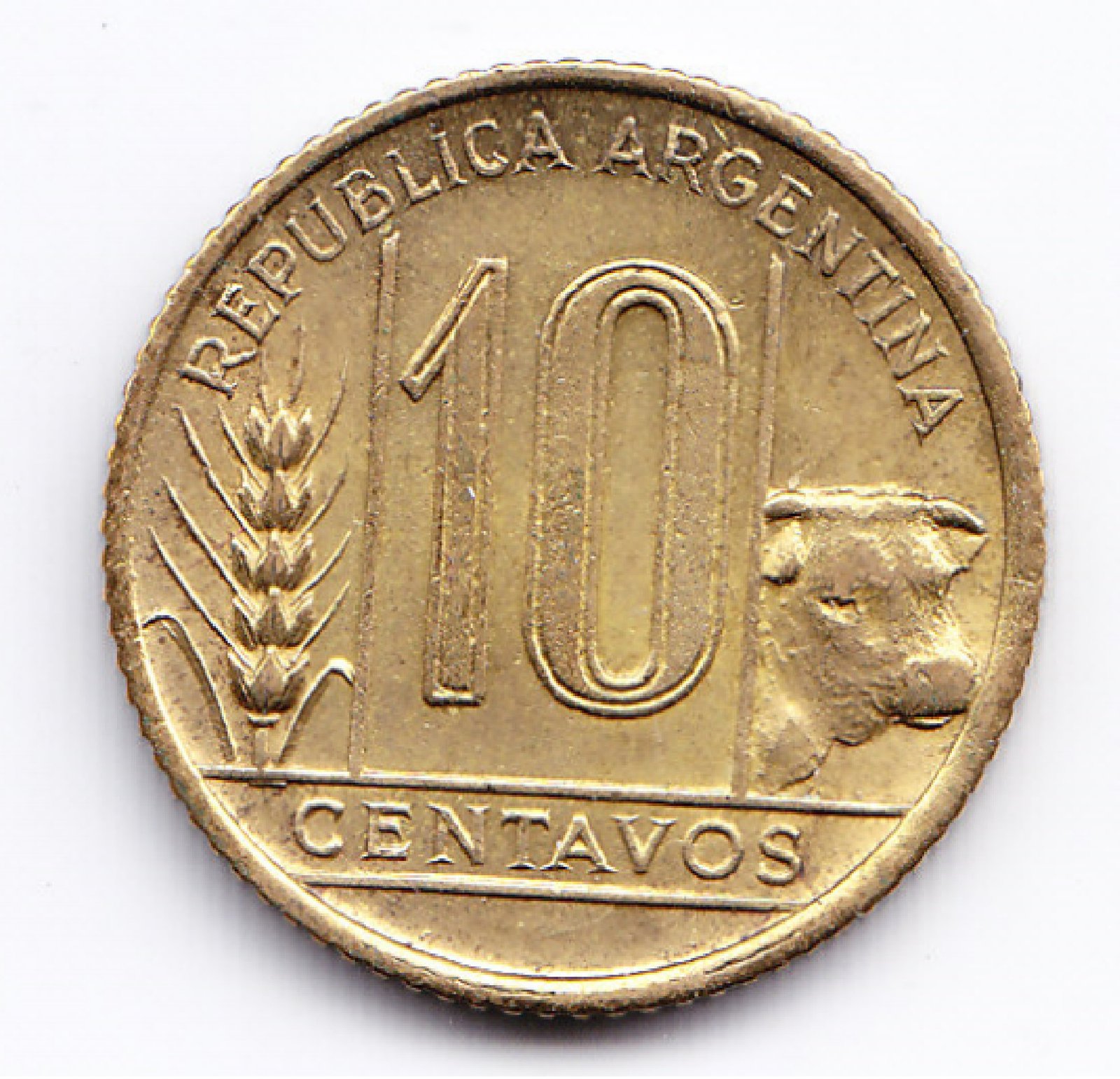 Argentina Moneda Nacional 10 Centavos 1942 Bronce Unc - Imagen 2