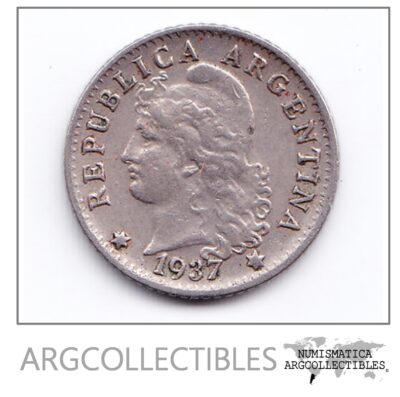 Argentina Moneda Nacional 5 Centavos 1937 Niquel Xf